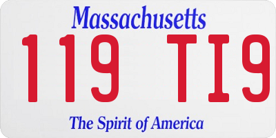 MA license plate 119TI9