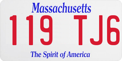 MA license plate 119TJ6