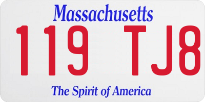 MA license plate 119TJ8