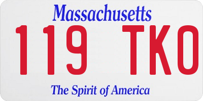 MA license plate 119TK0