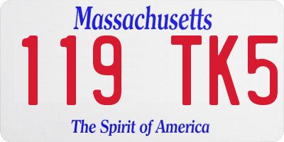 MA license plate 119TK5