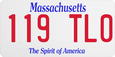MA license plate 119TL0