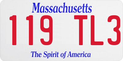 MA license plate 119TL3