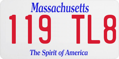MA license plate 119TL8