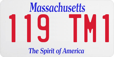 MA license plate 119TM1
