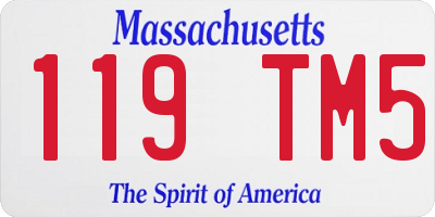 MA license plate 119TM5