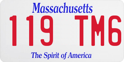 MA license plate 119TM6
