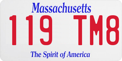 MA license plate 119TM8