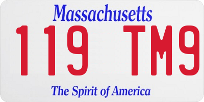 MA license plate 119TM9