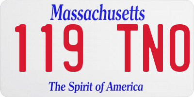 MA license plate 119TN0