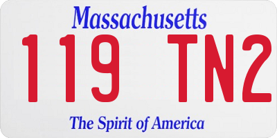 MA license plate 119TN2