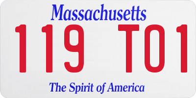 MA license plate 119TO1