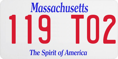 MA license plate 119TO2