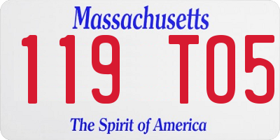 MA license plate 119TO5