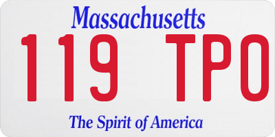 MA license plate 119TP0