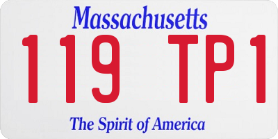 MA license plate 119TP1