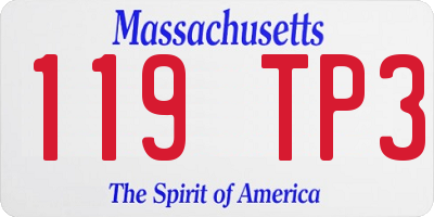 MA license plate 119TP3