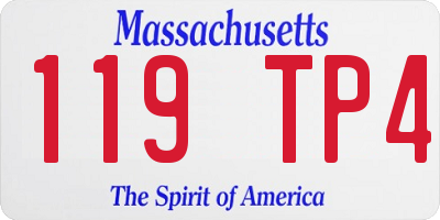 MA license plate 119TP4