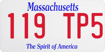 MA license plate 119TP5