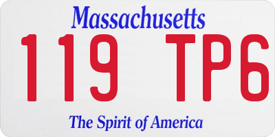 MA license plate 119TP6