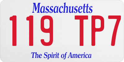 MA license plate 119TP7
