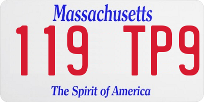 MA license plate 119TP9
