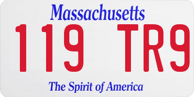 MA license plate 119TR9