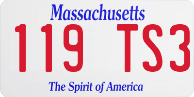 MA license plate 119TS3
