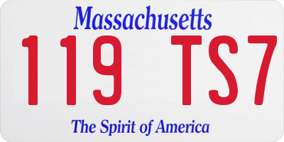 MA license plate 119TS7