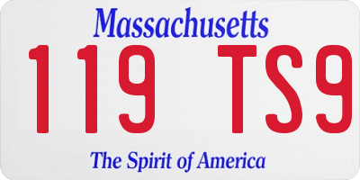 MA license plate 119TS9