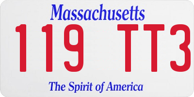 MA license plate 119TT3