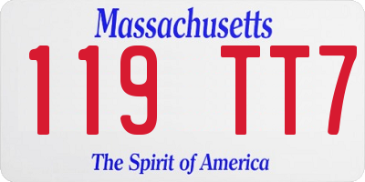 MA license plate 119TT7