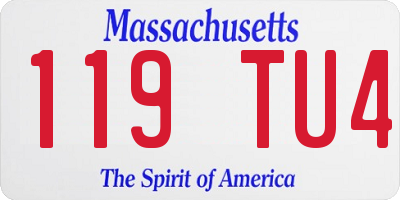 MA license plate 119TU4