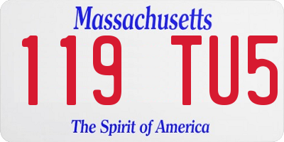 MA license plate 119TU5