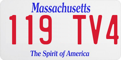 MA license plate 119TV4