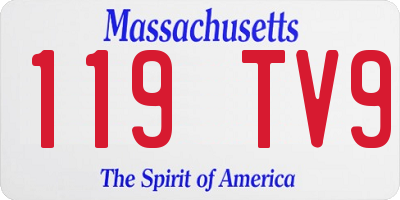 MA license plate 119TV9