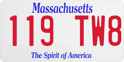 MA license plate 119TW8