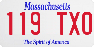 MA license plate 119TX0