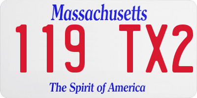 MA license plate 119TX2
