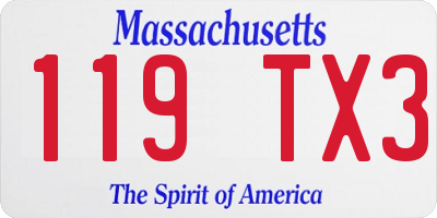 MA license plate 119TX3