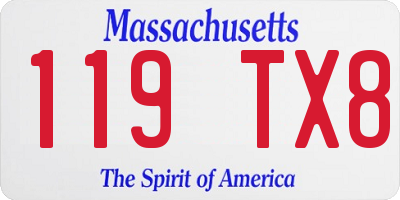 MA license plate 119TX8