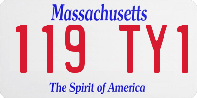 MA license plate 119TY1