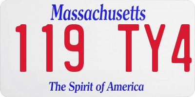 MA license plate 119TY4