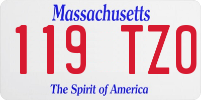 MA license plate 119TZ0