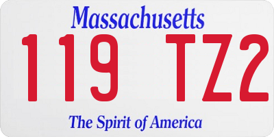 MA license plate 119TZ2