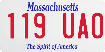 MA license plate 119UA0