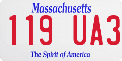 MA license plate 119UA3