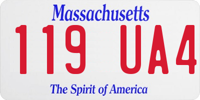 MA license plate 119UA4