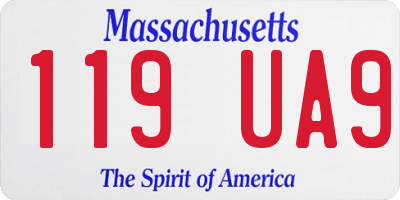 MA license plate 119UA9