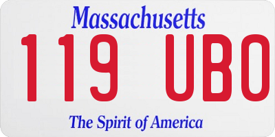 MA license plate 119UB0
